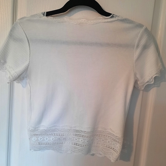 White Lace Crop Top - Picture 2 of 2